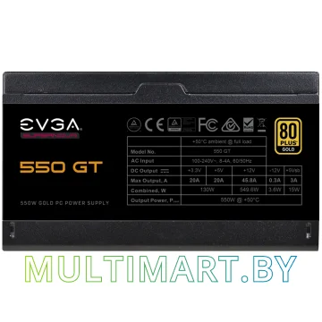Блок питания EVGA SuperNOVA 550 GT 550W (220-GT-0550-Y2) картинка 2